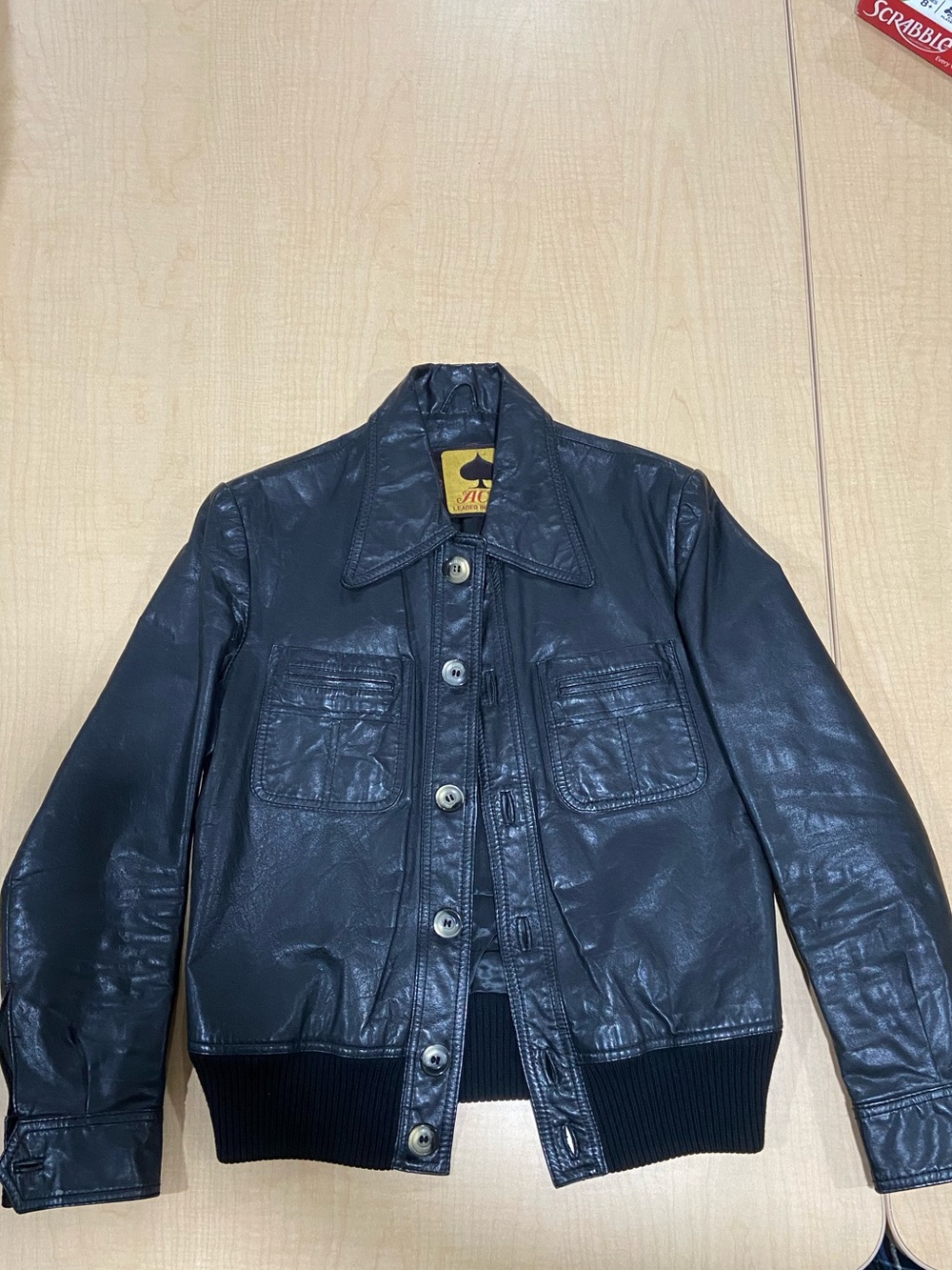 XXS (Kids or Petite Adults) Genuine Leather Button-Up Jacket - Vintage 1970s
